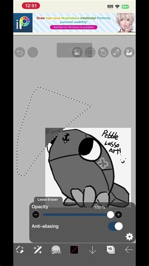 Pebble drawing!! Again, random song!! #dandysworld #ibispaintx #lassoart #art