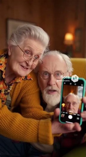 Grandma Teaches Grandpa How to Use a Smartphone