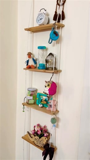 Macrame wall hanging shelf #diy #decoration #asmr #trending #homedecor #macrame