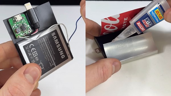 Innovative Wallet-Friendly Power Bank Made from Recycled Items