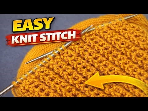 👀Easy Textured Knit Stitch for Beginners! Step by Step!