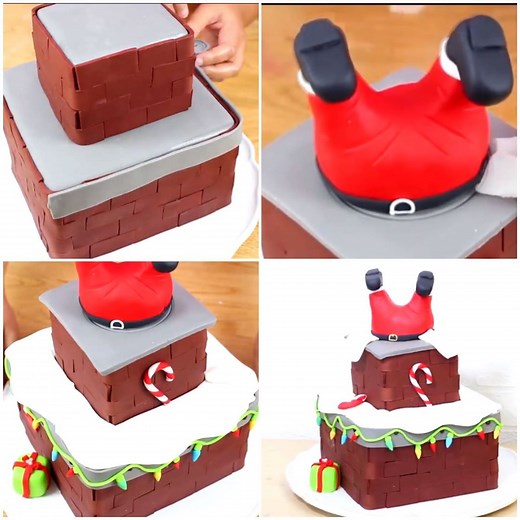 Santa doesn’t mind getting stuck in the chimney for all this sweetness!😅🎅🏻 | MetDaan Cakes