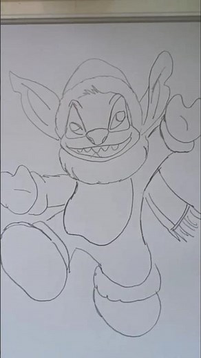 How to Draw Stitch for Christmas! – The Cutest Alien of Christmas! 🎅💙 #Stitch #Christmas