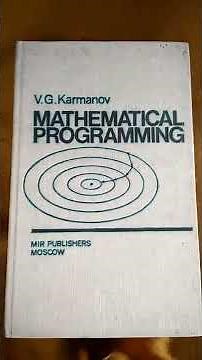 Mir Books Go Through #9... Mathematical Programming by Karmanov (Best Soviet Mathematics books)