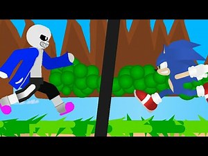 Sans vs Sonic (stick nodes) + English subtitles!