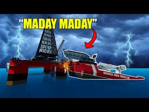 Supply Ship Crashes Into Oil Rig and Sinks In Stormworks!!!