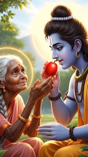 “Ram ne ber nahi khaye… Ram ne Shraddha swikaar ki🌸#RamBhakti#Shabari#Bhakt#JaiShriRam#TrueBhakti