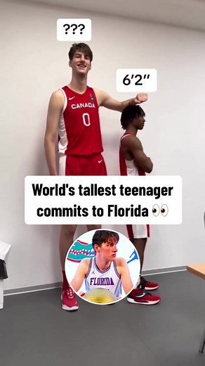 Olivier Rioux is headed to the swamp 🐊👀. The 7'7 Canadian from Quebec announced his commitment to @Florida Men’s Basketball this week 👏👏 #StriveForGreatness (🎥: @Home of Hoops 🏀 )