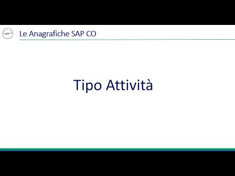 Come creare un Tipo di Attività in SAP CO