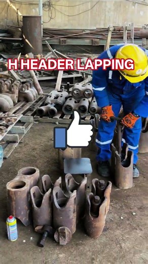 Manual lapping in action on H-Headers used in drilling operations.
