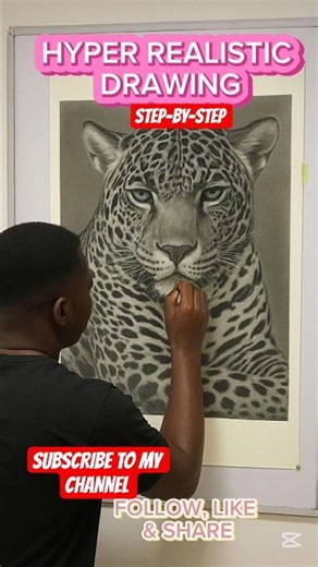 “Most Satisfying Hyper Realistic Leopard Drawing You’ll See Today 🐆✨” #art #drawwithme #drawing