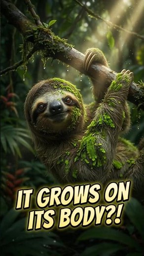 How a Sloth Becomes a Living Ecosystem 🌿 Amazing Nature Fact! #sloth #slothfacts #wildlife