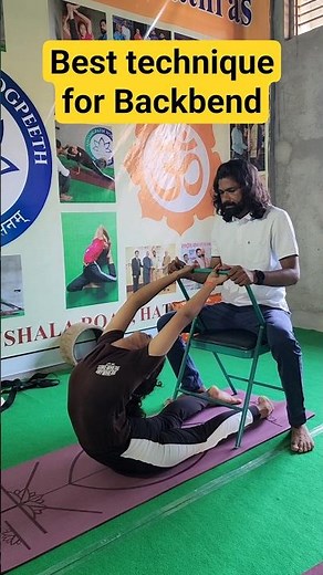Best technique with chair for backbend #backbend #flexibility #backbending #yoga #shortsfeed