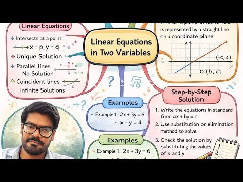 Linear equations in two variables mind map