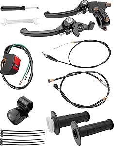 7/8" Folding Clutch Brake Lever Kit Fit for Apollo 70cc 110cc 125cc 150cc RFZ125 DBX15 DBX18 TaoTao DB17 DB27 Coolster M125 Xmotos Motorcycle, with Dirt Bike Throttle Cable Handle Grips
