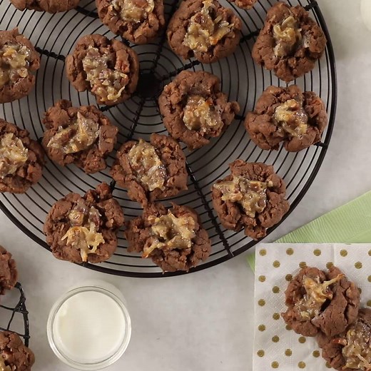 734K views · 961 reactions | German Chocolate Thumbprint Cookies...