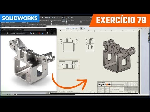 MODELAGEM 3D PEÇA USINADA SOLIDWORKS - EXERCÍCIO 79
