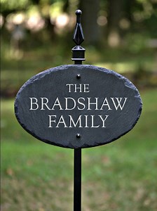 HOUSE NAME PLAQUE W/ Lawn Stake / Carved Slate/ Stone Marker /custom Sign / Cottage - Etsy