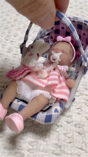 Transformando carrinho de bebê em bebê conforto para mini bebê reborn de silicone Emma #rebornbaby