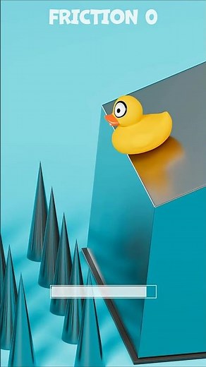 DUCK vs SPIKES! 🦆😱 Can friction save him?