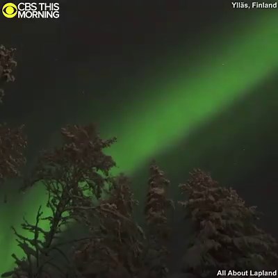 248K views · 815 reactions | Stunning video shows the Aurora Borealis - the Northern Lights - illuminating the skies above Lapland, Finland. Tourists braved freezing temperatures to see the dazzling display. https://cbsn.ws/2r6wpw3 | CBS Mornings | Facebook