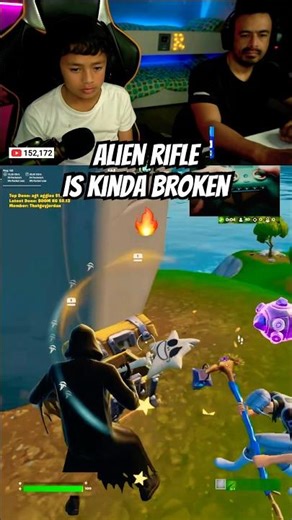 Alien rifle is kinda broken 🔥 #romike2013 #fortnite