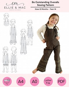 Kids Be Outstanding Overalls Sewing Pattern