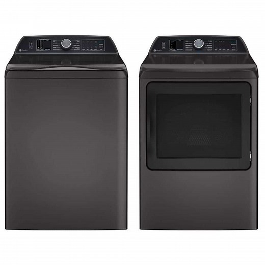 Profile 5.4 cu. ft. Washer and 7.4 cu. ft. Dryer Set, Diamond Gray, ENERGY STAR
