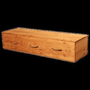 Only $1,199 - Eco II Pine Box - Pine Casket with Rope Handles
