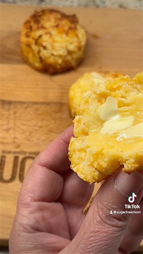 This delicious recipe for keto cheese biscuits are made easily and quickly on your air fryer basket and make a small batch of just 3. Just 6 simple ingredients, 2 grams net carbs, and 10 grams of protein! | SugarFreeMom.com