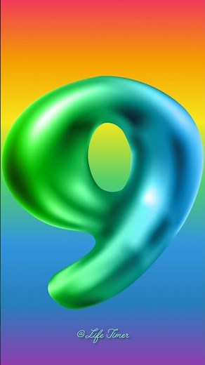 9 to 0 Stylish Bold Countdown | Vibrant Colors + Voice #countdown #timer #shorts