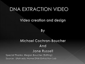 DNA EXTRACTION VIDEO - SlideServe