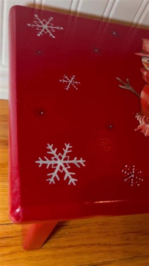 Christmas Decorative Step Stool, Christmas Foot Stool, Hand Painted Wood Christmas Stool, Red Snowman Step Stool, Snowman Decor - Etsy