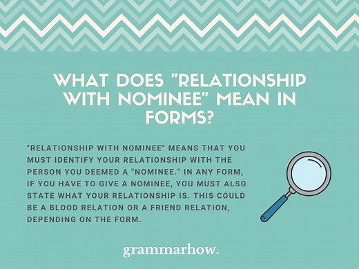 "Relationship With Nominee" In Form - Meaning & Answer