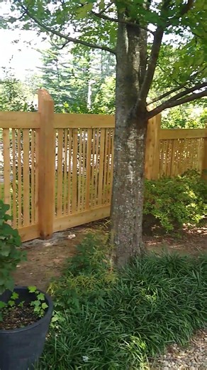 Custom built western red cedar fence for an architect in Lexington Ky. Free estimates 859-351-1886