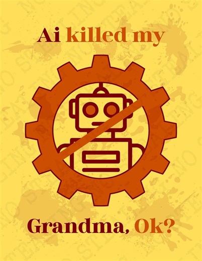 Retro Anti Ai Robot Printable Poster, Support Human Art, 1 Colorful Digital Poster - Etsy