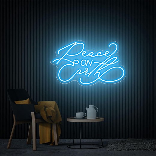 Peace on Earth Neon Sign, Christmas Peace Sign, Peace Decor Wall Art, Christmas Decor, Custom Neon Sign, Christmas Gift - Etsy