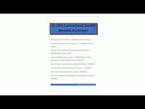 NC DMV Learners Permit Test 2025 Questions and Answers7