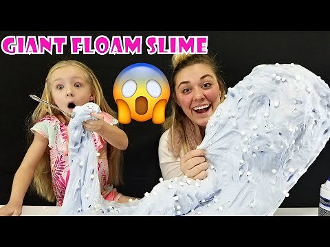 GIANT FLUFFY FLOAM SLIME! Making Slime With my Babysitter! UNICORN HOT CHOCOLATE??!