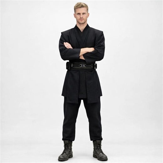 Handmade Dark Jedi Tunic Costume, Force Warrior Outfit, Black Galactic Comic Con Cosplay. - Etsy