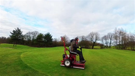 Greens rolling this morning after a cut and solid tine. #hartcommongc #greenkeeping #toro #spring #golf