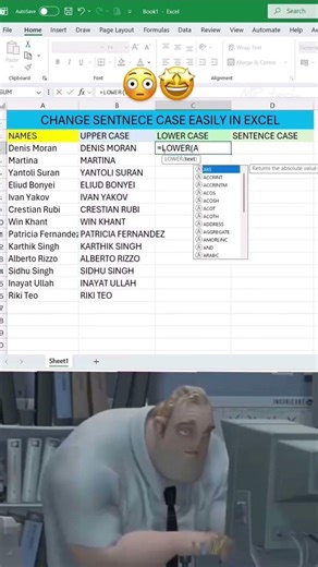 Excel Change Text Sentence Case #exceltricks #excel #trendingreels #keyboard