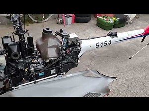 巨大ラジコンヘリの珍しいエンジン全貌＆始動 Giant radio control helicopter