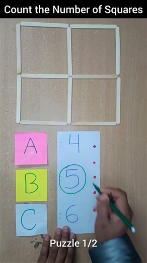 Count the Number of Squares | IQ test #reasoningtest #puzzle