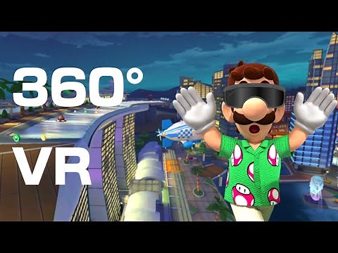 Singapore Speedway - All Routes in 360° (VR) - Mario Kart Tour