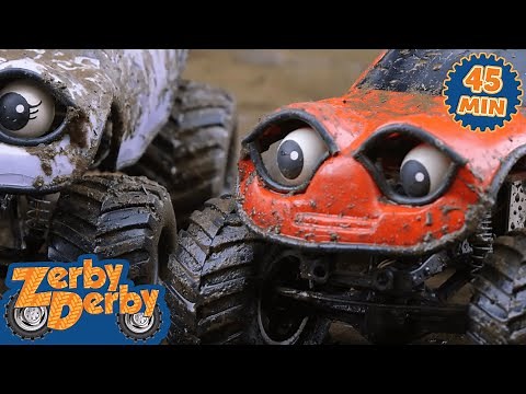 Zerby Derby 🏁 Rock and Roll Around in the Mud 🧼 Dirty RC Cars 🚧 Full Episodes ⚙️ Kids Cars