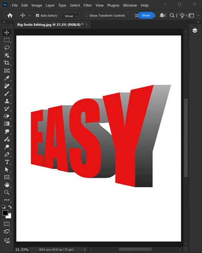 154K views · 1.6K reactions | Adobe photoshop tips to create this simple perspective 3D text #bigsmileediting | Big Smile Editing | Facebook