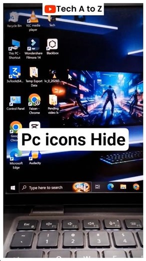 Laptop icons Hide | Hide computer icon #shorts #viral #iconshide #techatoz