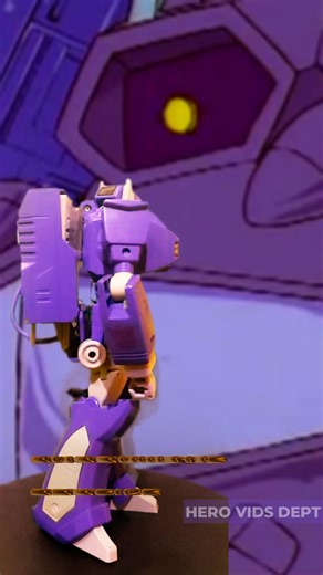 Transformers G1 Shockwave is a cold, highly intelligent Decepticon who serves as a scientist and military commander. Completely devoted to logic, he believes emotion is a weakness and often questions decisions that are not purely rational—even those made by Megatron. In Megatron’s absence, Shockwave rules Cybertron with strict efficiency and unwavering control. He is easily recognized by his purple color scheme, single glowing eye, and arm-mounted laser cannon. In the original cartoon and Marvel