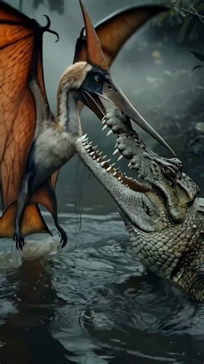 Pterosaur vs Crocodile: 76 Million-Year-Old Prehistoric Battle Discovered #youtubeshorts
